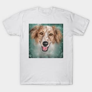 Contemporary Painting of an English Setter with Brown Freckles Smiling T-Shirt